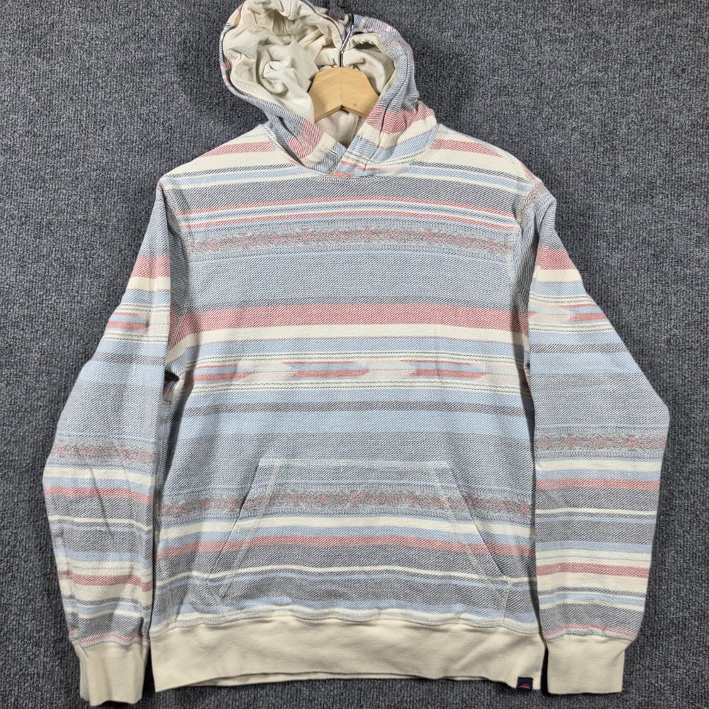 Faherty Sweater Mens Small Byron Bay Hoodie Striped Organic Cotton Boho